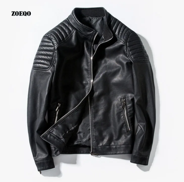 ZOEQO Новое поступление брендовые мотоциклетные кожаные куртки мужские Модные