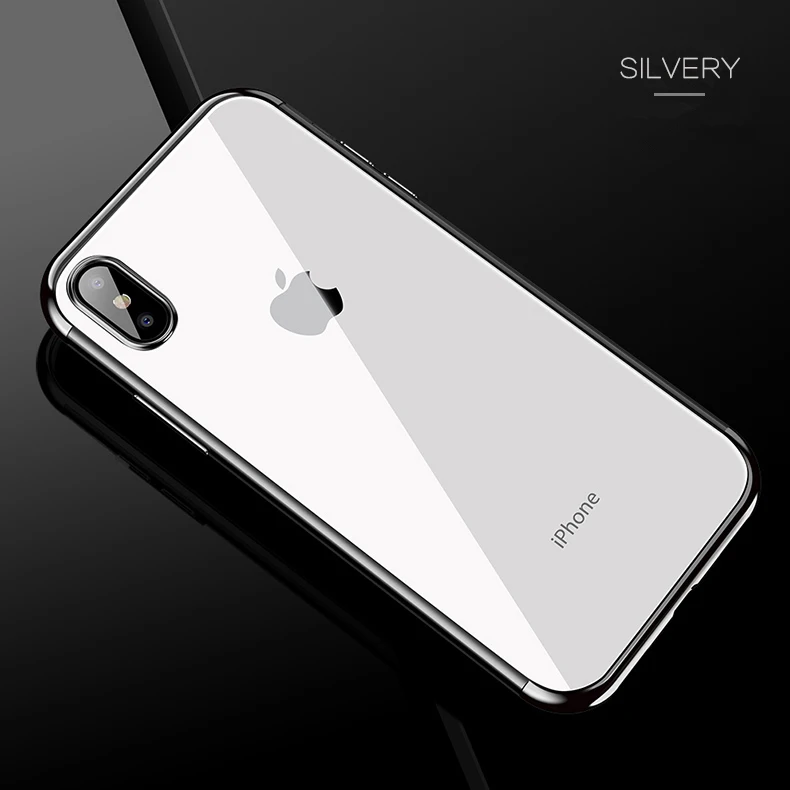 Роскошный прозрачный чехол для iPhone X XS Max XR ультра-тонкий прозрачный Блестящий Мягкий ТПУ чехол для iPhone XS XR задняя крышка
