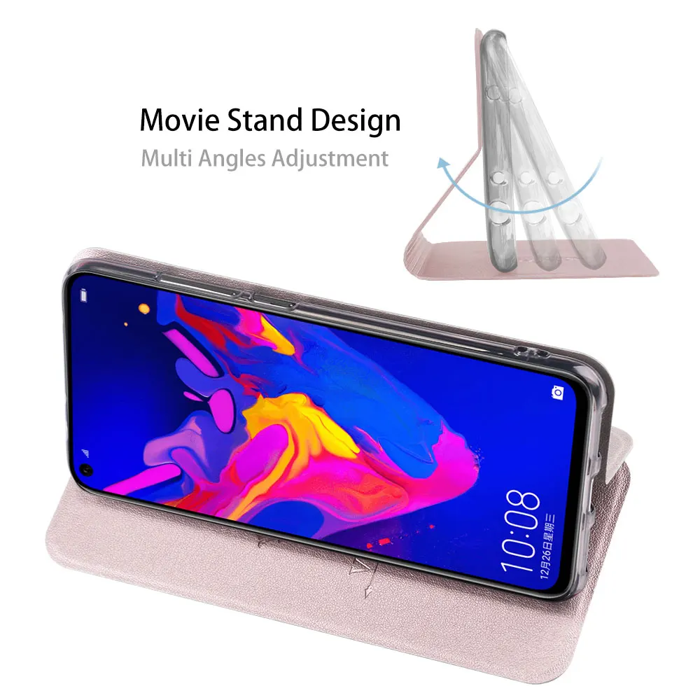 Чехол MOFI для huawei Honor View 20, чехол для Honor V20, флип-чехол из искусственной кожи, прозрачный ТПУ чехол-книжка, 360, полная защита