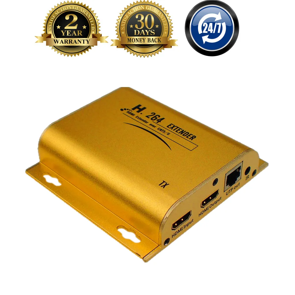 Одежда высшего качества Поддержка 20 ~ 60 кГц ИК H.264 HDMI Extender 656ft по ip tcp 1080 P