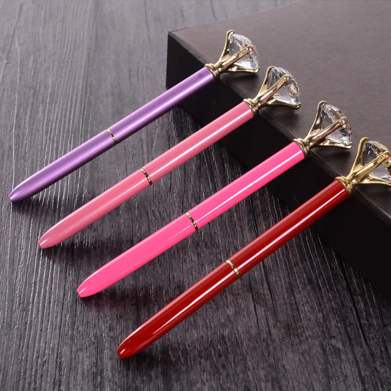 Creative Crystal Ballpoint Pen Big Gem Metal With Large Diamond Magical Fashion School Office Supplies Christmas Gift | Канцтовары для