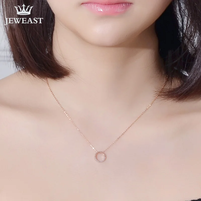 18K розовое золото бриллиантовое ожерелье женская подвеска цепочка для ключицы