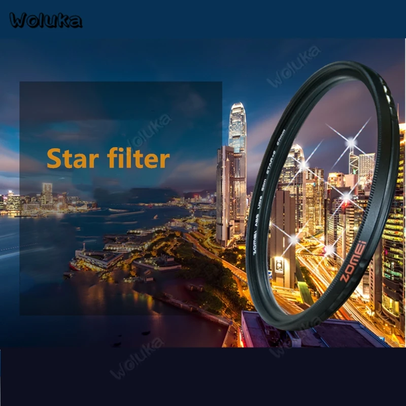 Starburst линейный фильтр 77 мм поперечный Звездный регулируемое Звездное зеркало +