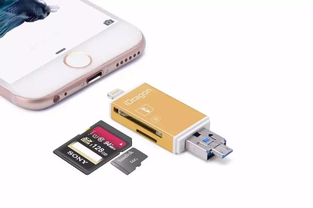 Бренд 3 в 1 i-Flash USB SDHC Micro SD OTG Устройство для чтения карт памяти iPhone 7 6s plus 6 5s 5c iPad Android