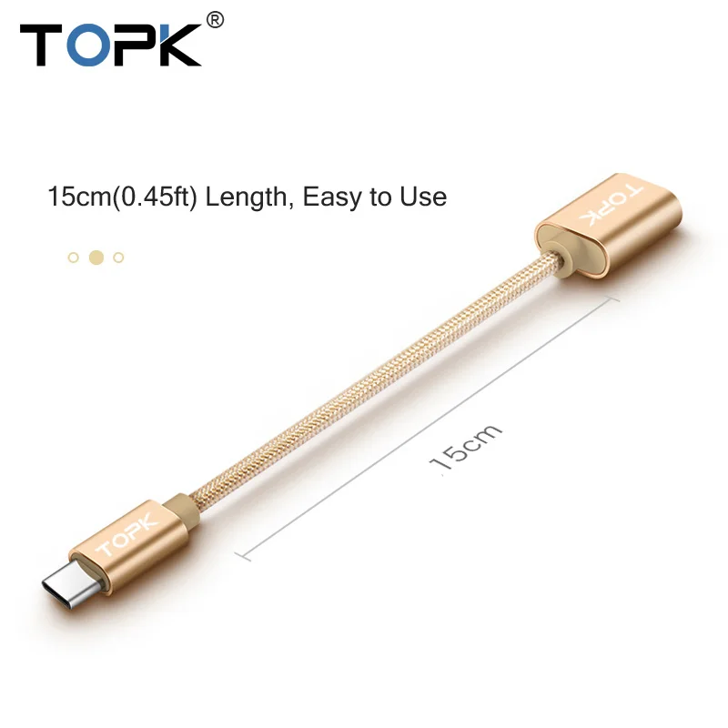 TOPK usb type C к USB OTG кабель адаптер для Xiaomi Mi5 Mi4C Nexus 5X6 P Macbook c зарядное устройство