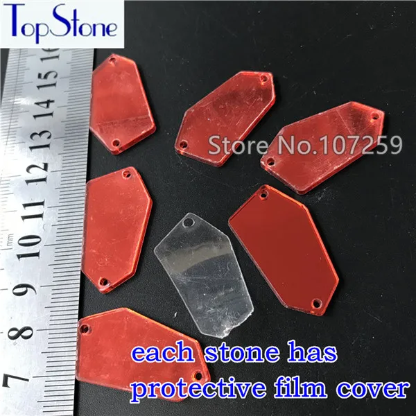 TopStone 30 форм Размеры Смешанные Пришивные акриловые Стразы flatback Lt Siam красный цвет зеркальные акриловые бусины для шитья ювелирных изделий - Цвет: 03N 18X32MM