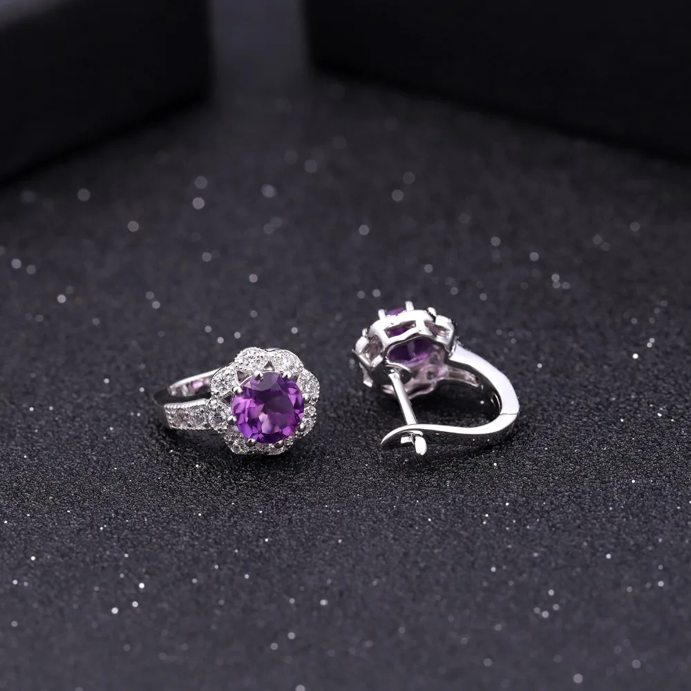 GEM'S BALLET 2.71Ct натуральный аметистовый драгоченный камень, серьги, 925 пробы серебряные серьги-гвоздики для помолвки для женщин, хорошее ювелирное изделие