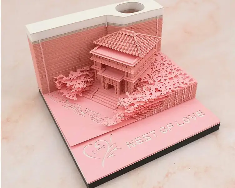 3D сделай сам, бумага для заметок, модель бумаги, архитектурная модель, домашний офис, украшение стола, гнездо любви, рекламный подарок