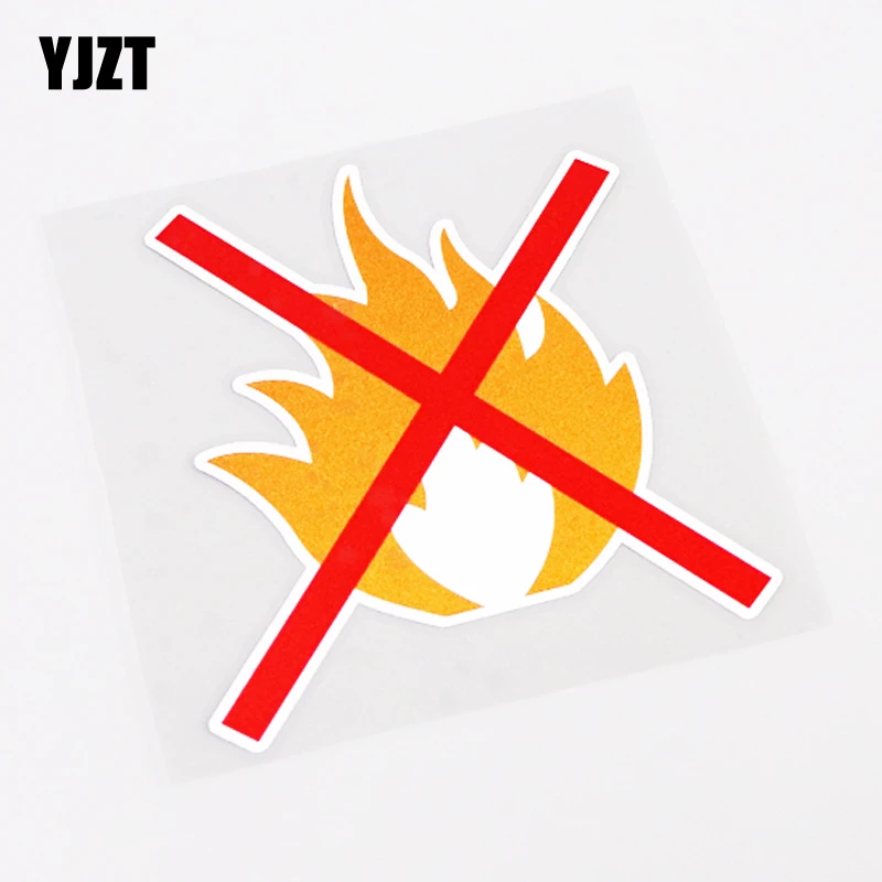 

YJZT 10,5 см * 12 см персональный предупреждающий знак без огня ПВХ автомобильный Стайлинг стикер наклейка 13-0692
