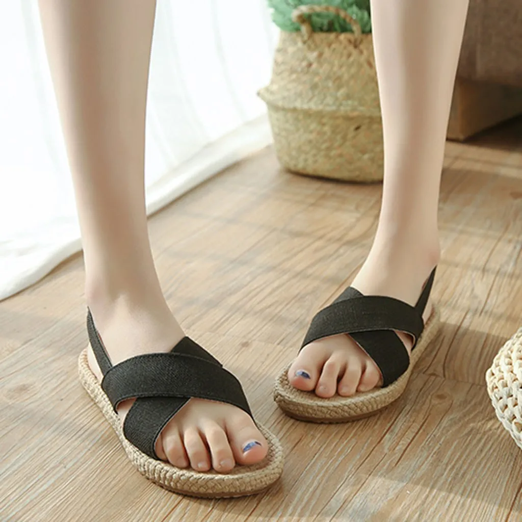 Сандалии с открытым носком в богемном стиле женские летние пляжные шлепанцы без