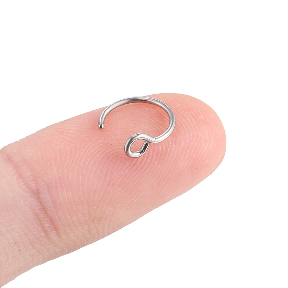 1PC Steel Faux Septum Rings Hoop Piercings Fake Nose Clip on Cartilage Earring Jewelry |