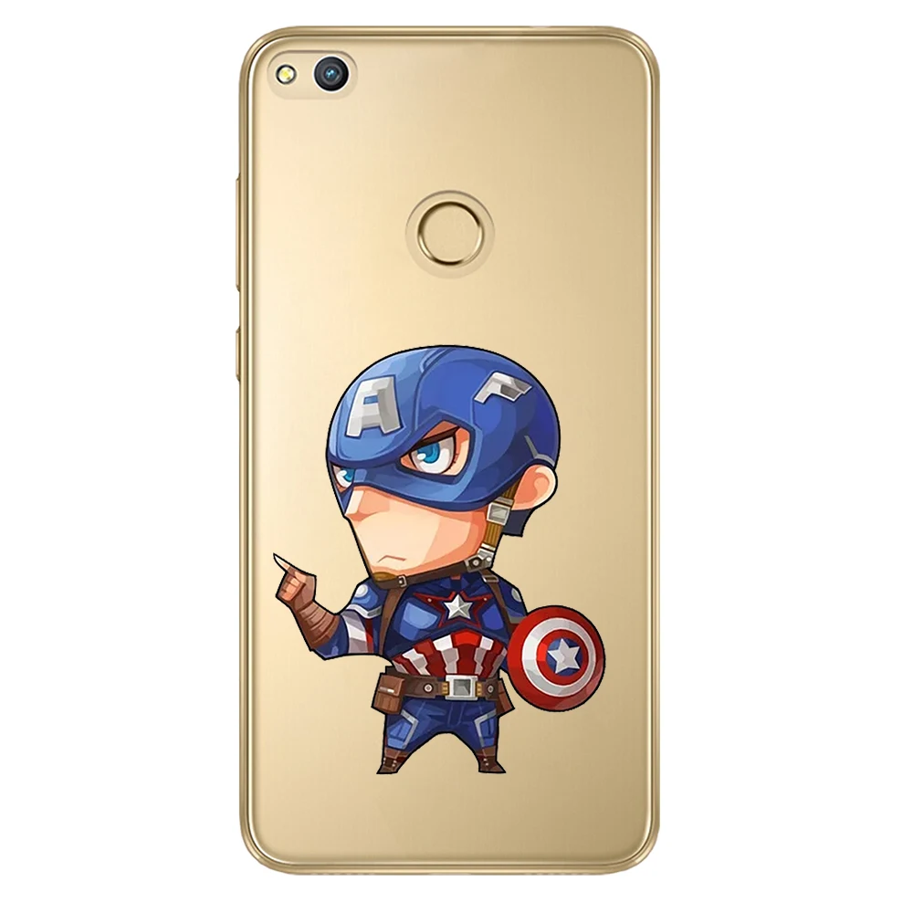 For Huawei P8 P9 Lite 2017 Case Cover Soft TPU Silicone Funda Cartoon Iron Man Spiderman Deadpool Coque Phone Shell Honor 8 |