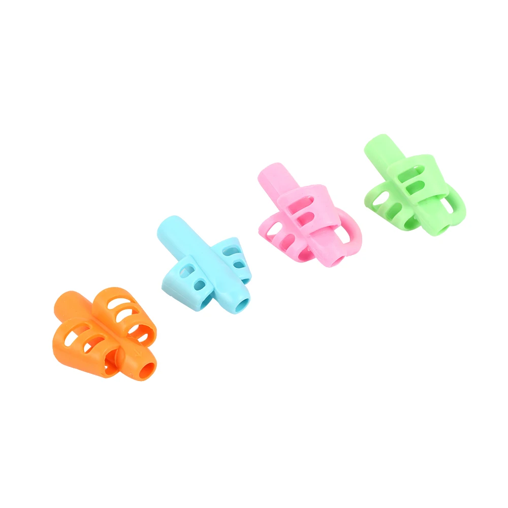 4pcs 4/10pcs Children Pencil Holder Writing Corrector Kids Silicone Pen Writing Aid Grip Posture Correction Device Tool for Student - Цвет графита: 4pcs