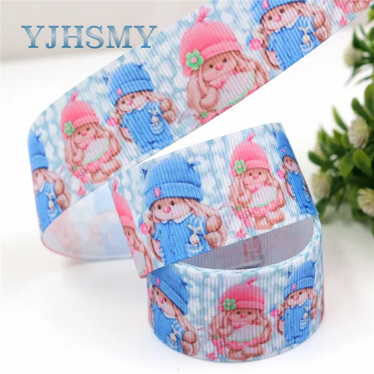 YJHSMY G-18802-777, 25 мм 5 ярдов мультфильм печатных корсажные ленты, DIY ручной работы аксессуары для волос материал свадебный подарок упаковка - Цвет: G-18802-777