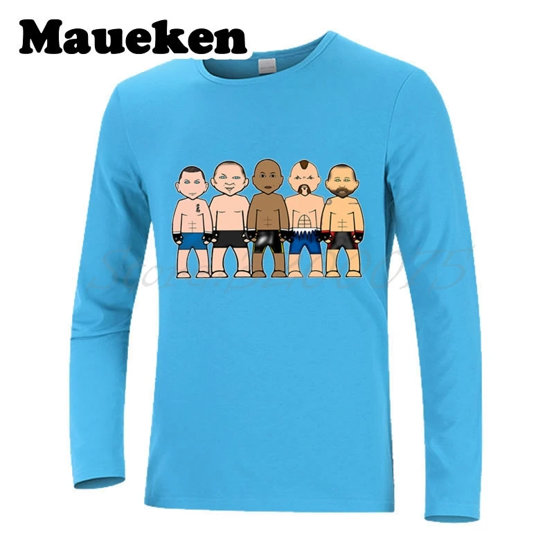 Мужская клетка с длинным рукавом FIGHTING LEGENDS Жорж St Pierre Fedor Emelianenko Anderson Silva Wanderlei Chuck
