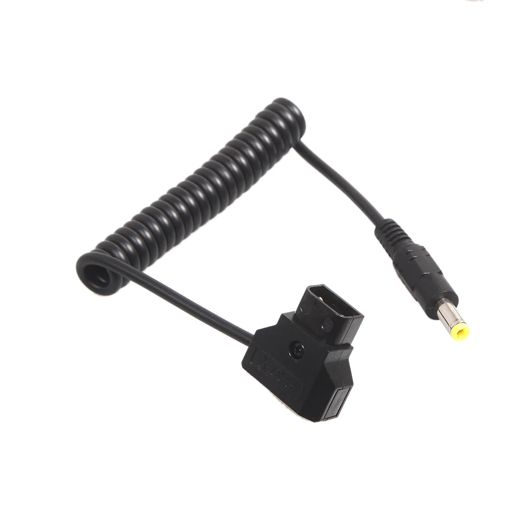 Спиральный Кабель адаптер D Tap 2Pin Male to DC 5 5*2 мм для V Mount Anton Battery DSLR Rig удлинитель