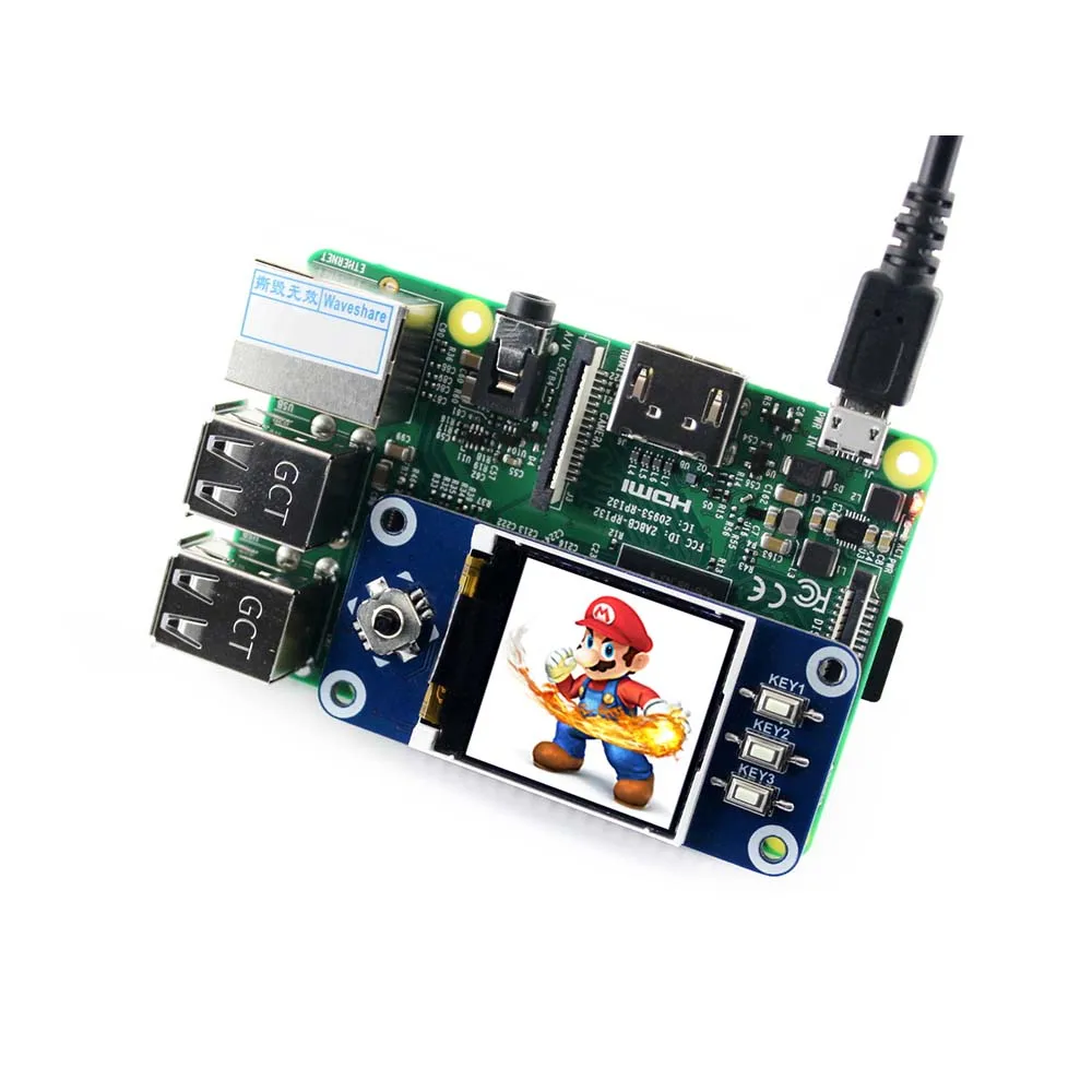 ЖК дисплей 1 44 дюйма для Raspberry Pi 2B/3B/3B +/Zero W 128x128 пикселей интерфейс SPI драйвер