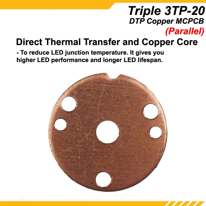 KDLITKER Triple 3TP 20 DTP медная MCPCB для серии Cree XP/Nichia серий 3535 светодиодов параллельные или