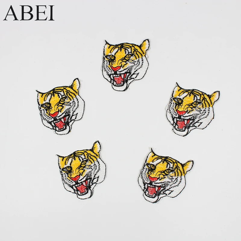 10 шт./лот наклейки с вышитыми тигровыми нашивками и аппликацией в виде животных