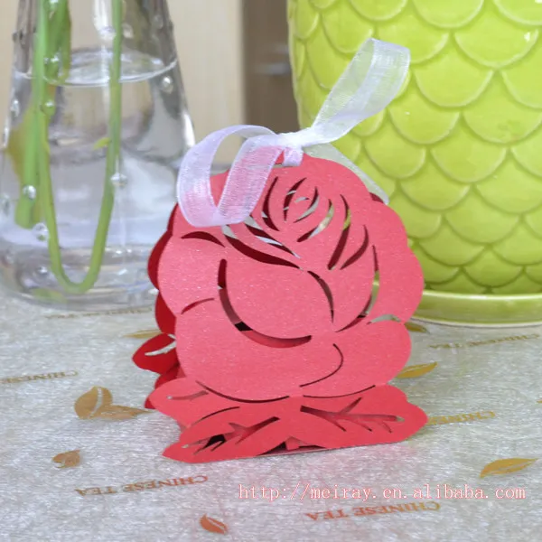 

sweet "rose" wedding decoration box,laser cut favor box wedding red rose,"rose" laser cut party candy box