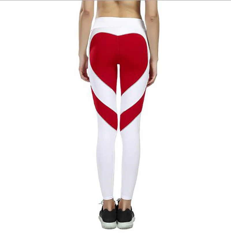 Heart Shape Love Leggings Women Sporting High Waist Fitness Leggins With Pocket Plus Size Workout Pants | Женская одежда