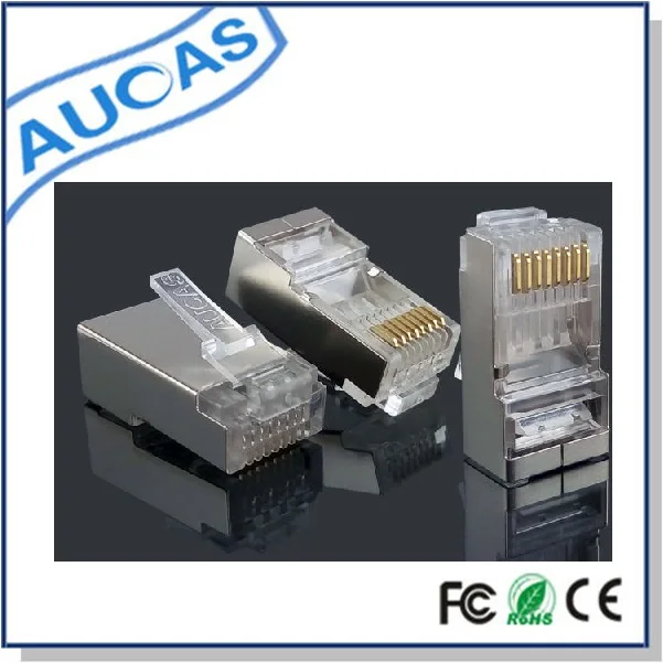 Металлический Щит RJ45 8P8C сетевой CAT5 CAT5E модульный разъем Кабельный адаптер
