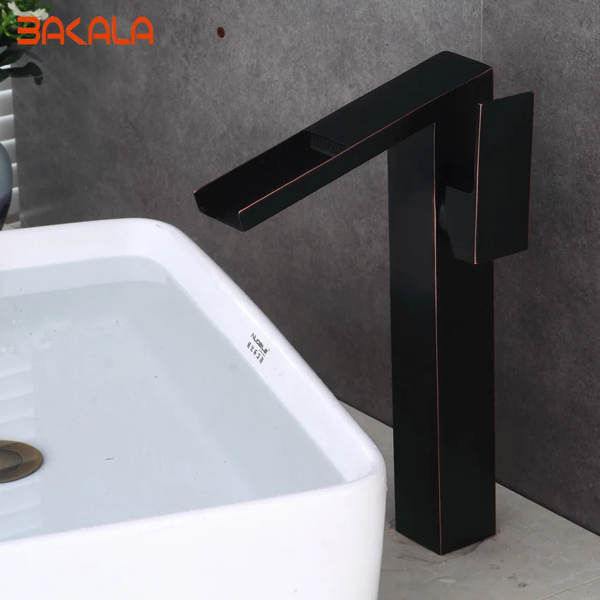 

BAKALA Newly BathroomFaucet Waterfall mixer tap.ORB/Nickel brushed Waterfall Sink Basin Faucet Hot and Cold Water BR-20174001