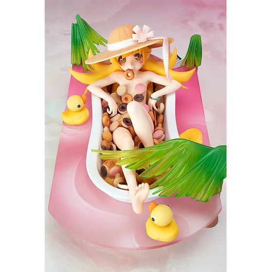 

Японская аниме-фигурка из ПВХ, 1 шт., 10,5 см, аниплекс, Nisemonogatari Oshino Shinobu, Пончики для ванны, экшн-фигурка, Коллекционная модель