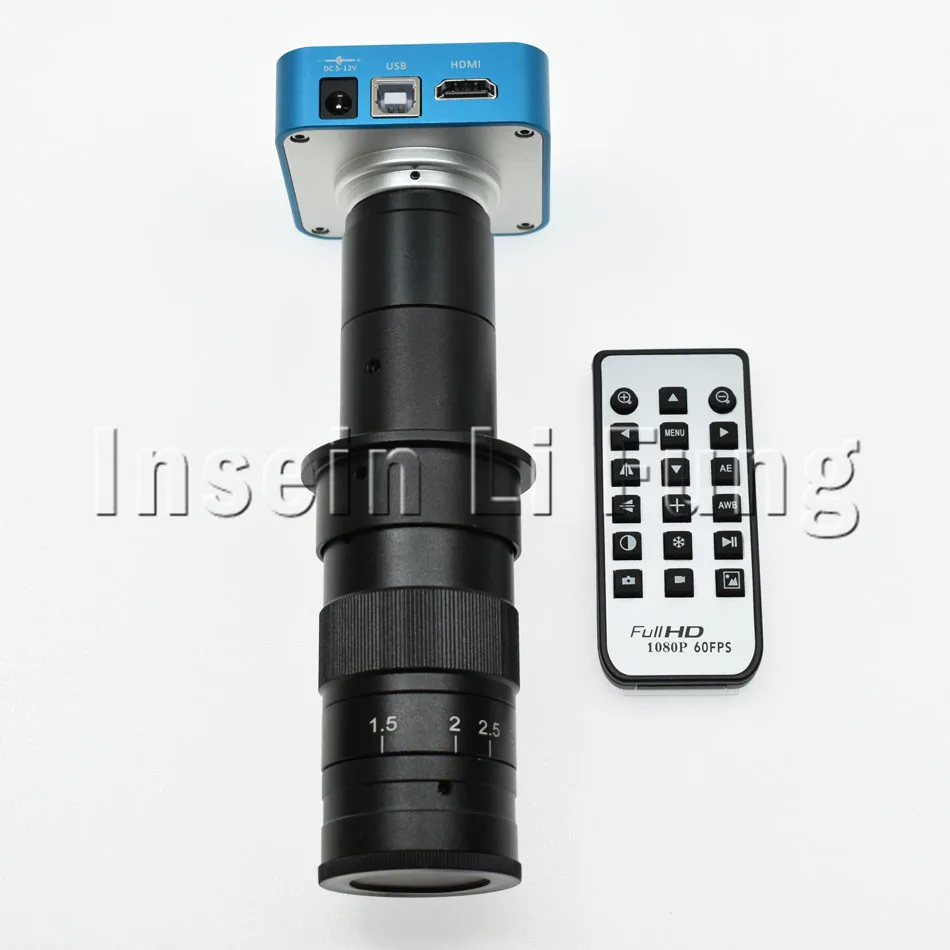 20MP Full HD 1080 P 2 K 4 K 60FPS HDMI USB промышленных цифровых электронных видео микроскоп Камера мобильного телефона процессор Ремонт печатной платы - Цвет: with 10X-180X Lens