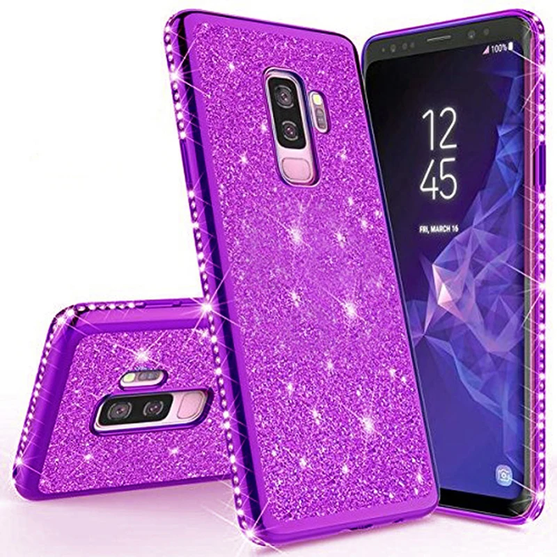 Роскошные блестящие Порошковые чехлы для iPhone XS Max XR X 7 8 6S Plus Тонкий блестящий