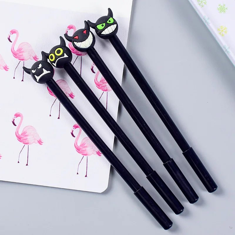 

100 Pcs Korea creative neutral pen cute cartoon little Demon neutral pen black signature Pen pen student prizes