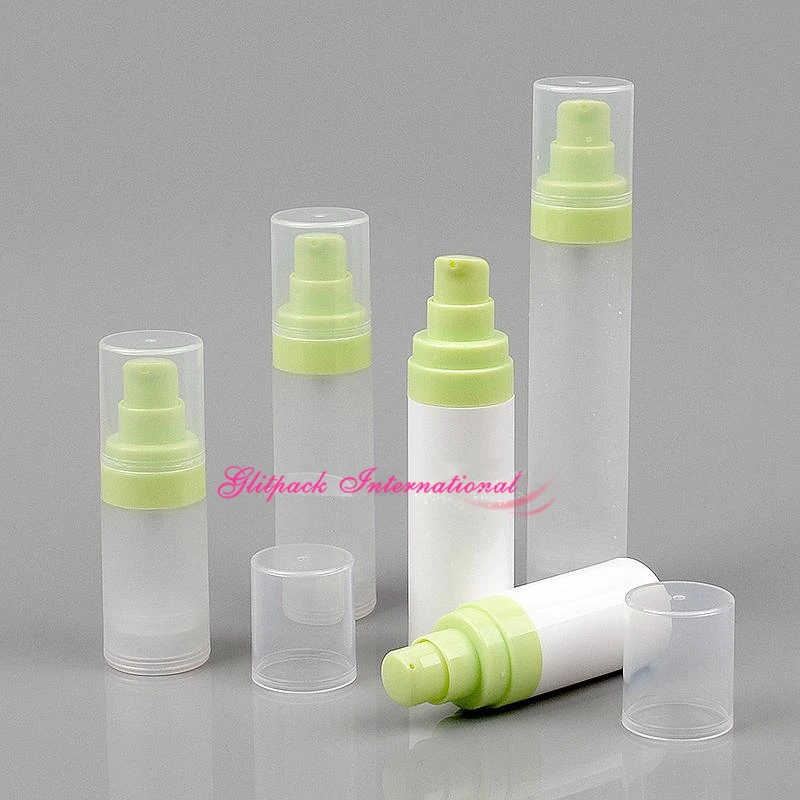 Зеленый безвоздушный лосьон с насосом матовая ПП бутылка для крема глаз тонера 50