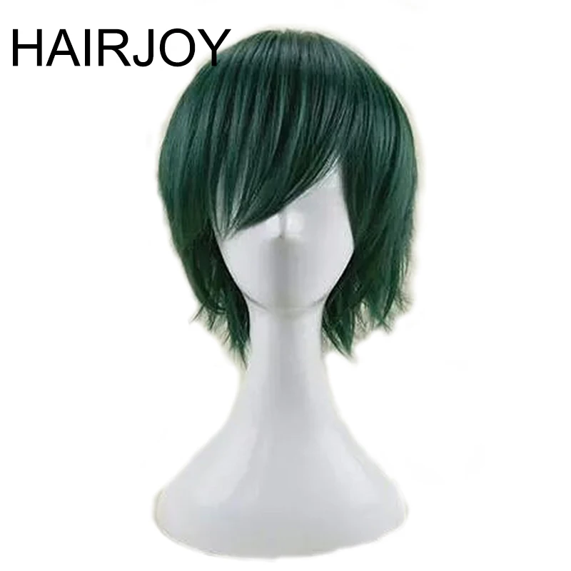 HAIRJOY Синтетический волос мужской мятно-зеленый слоистый короткий прямой мужской парик для косплея 5 цветов