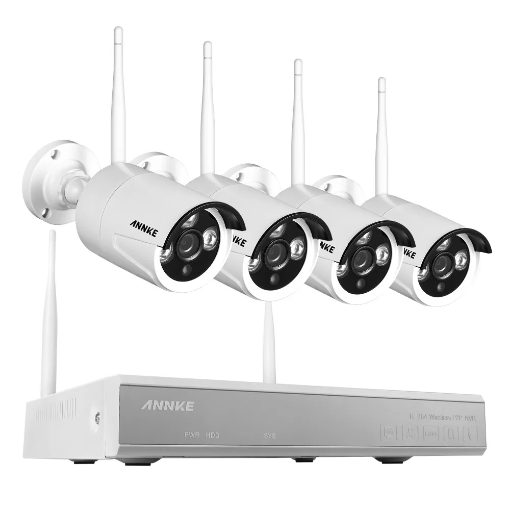 ANNKE 4CH 960 P HD Открытый ИК ночного видения видеонаблюдения 4 штук ip-камера wifi CCTV