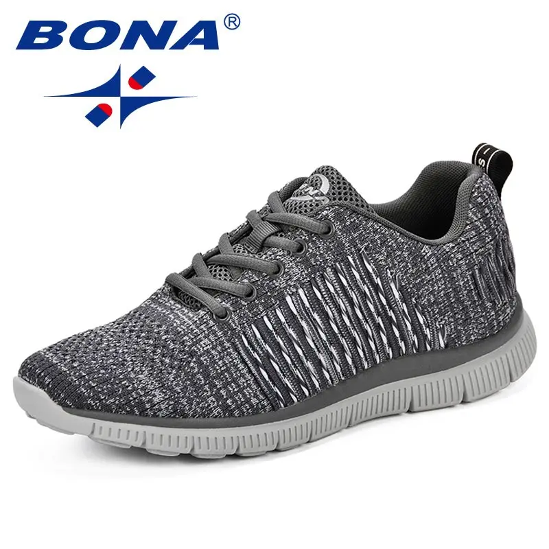 DARK GREY LIGHT GREY BONA/Новинка; модная популярная мужская повседневная обувь; дышащие Туфли-кроссовки на шнуровке; удобные мужские кроссовки; светильник; zapatillas hombre - Цвет: DARK GREY LIGHT GREY