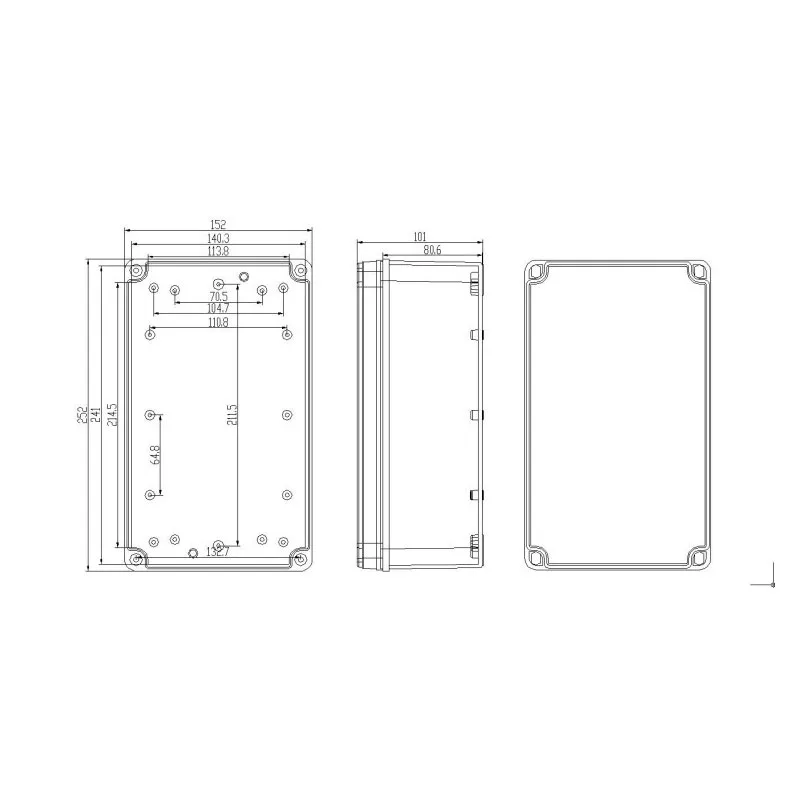 Пластиковый корпус для водонепроницаемого электрического проекта 250*150*100