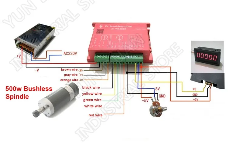 500 W 60Ncm бесщеточный шпиндель DC48V ER11 12000 об/мин Мотор драйвер Питание зажим 15 шт. цанги Наборы матч MACH3 для фрезерный станок с ЧПУ