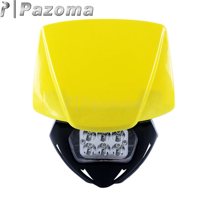 

Motorbike LED Front Headlight Dual Sport Yellow Headlamp Supermoto for KX KXF KDX KLX KL XR CB CR CRF WR WRF DRZ TTR