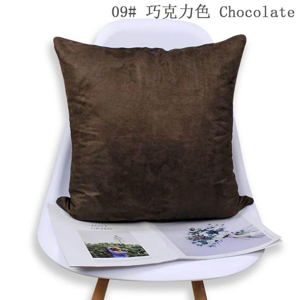 40x40/45*45/50/55/60/65/70 толстый замшевый чехол для подушки, однотонный цвет, Модный чехол для подушки на заказ для дивана, кровати, домашний декор