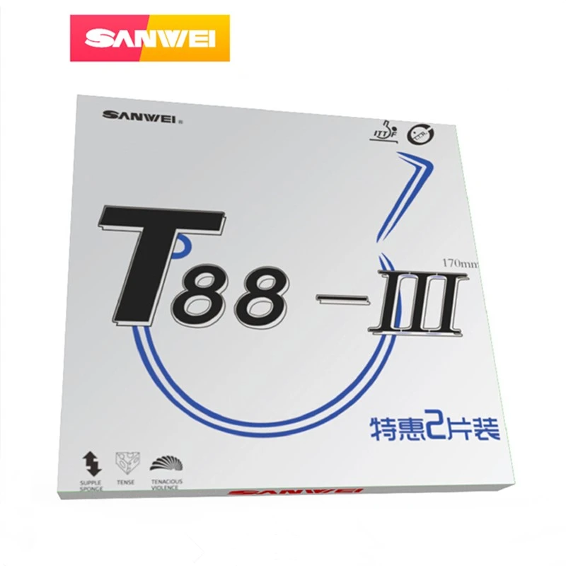 10pcs SANWEI T88-III (T88-3) table tennis rubber Half sticky loop with sponge pimples in ping pong rubber tenis de mesa