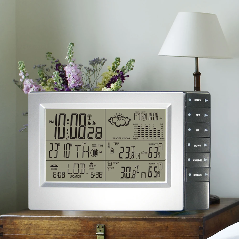 DYKIE Беспроводная метеостанция с цифровым будильником барометр рассвет закат