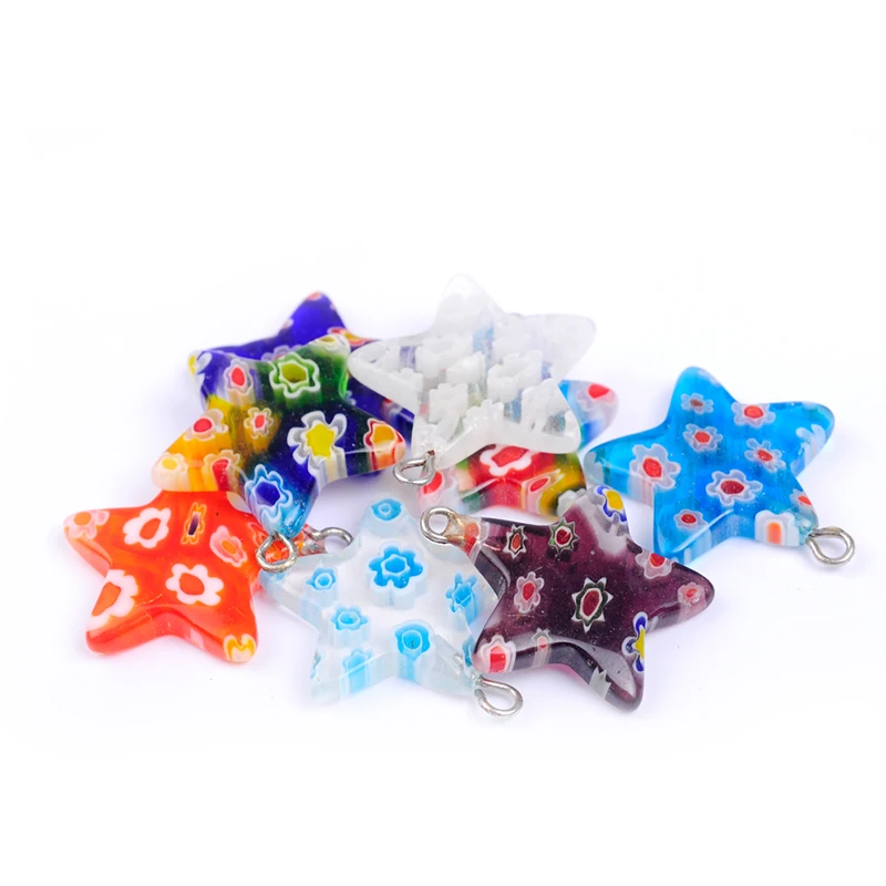10 шт./лот много цветов Смешанная звезда форма saika лампворк глазурованное стекло