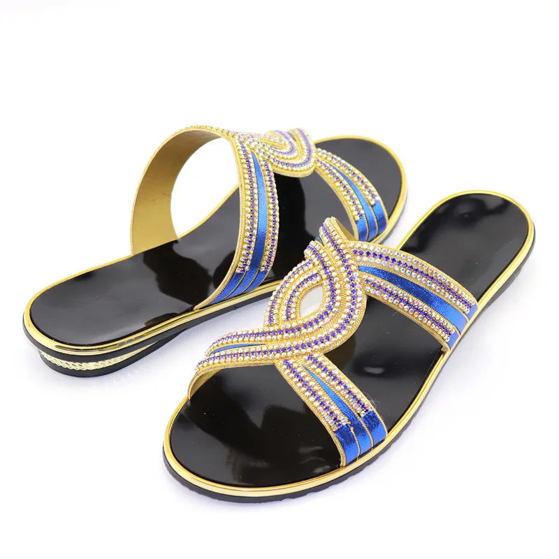 Gryan чудесные Золотые женские сандалии со стразами с большой кристалл дизайн