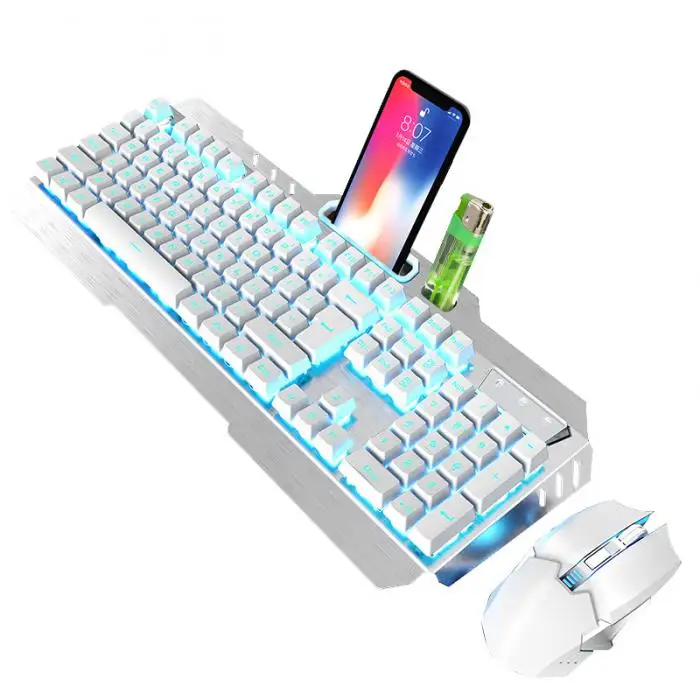 2.4G Wireless Keyboard Mouse Set Rechargeable Backlight Ergonomic 800-2400DPI Keypad Kit GDeals