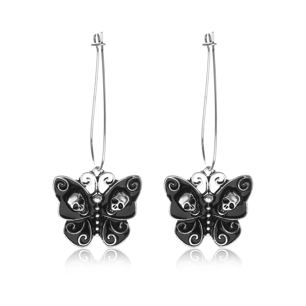 Женские винтажные серьги подвески 1 пара черные готические ювелирные изделия в