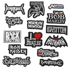 Вышитая ткань паста обработка одежды аксессуары патчи наклейки английские буквы черно-белые пользовательские значки наклейки