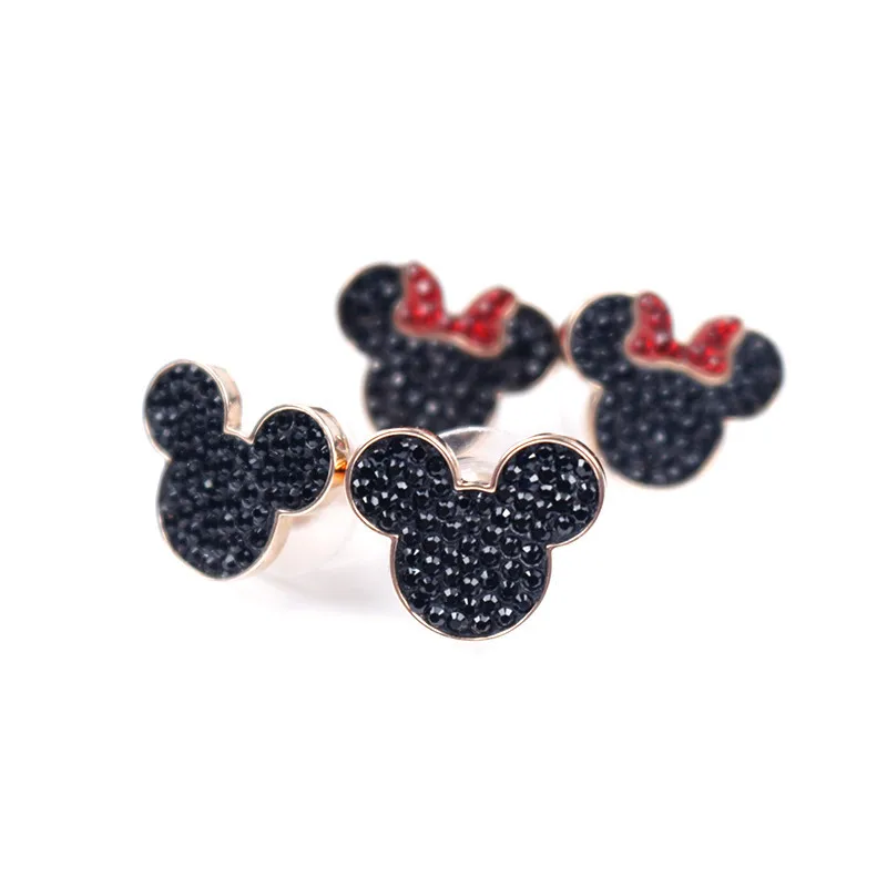 2 шт./лот disney Микки Маус мультфильм леди серьги Стад Щепка Женская мода Аксессуары прекрасный подарок ювелирные подвеска с Минни