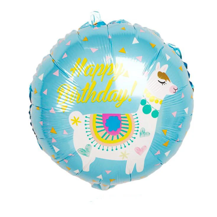 18 inch blue 1 шт./лот лама Альпака фольгированный шар с днем рождения воздушный шар в виде животных для детского дня рождения Декор для детского дня рождения вечерние принадлежности детские игрушки - Цвет: 18 inch blue