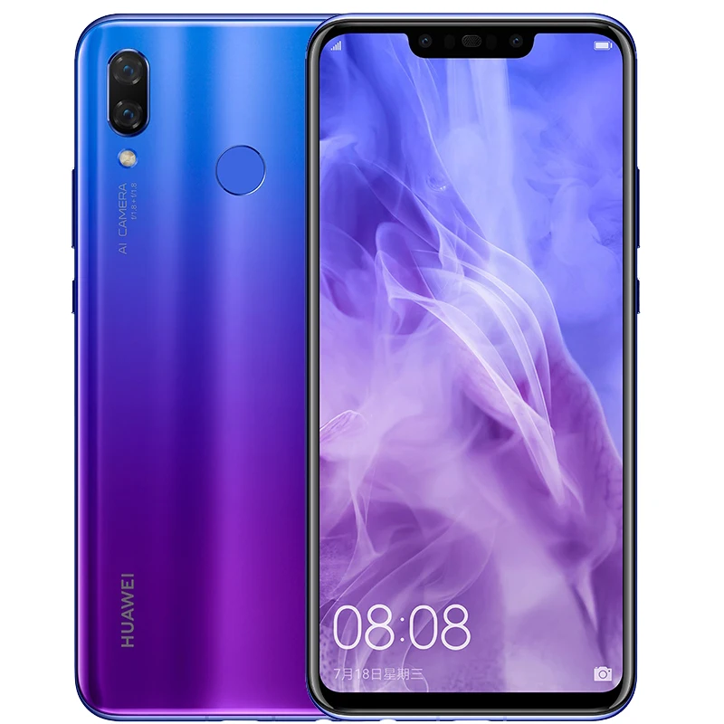 Huawe nova 3 6 дюйма 4 камеры мобильного телефона Кирин 970 Восьмиядерный лица ID Android 8 1
