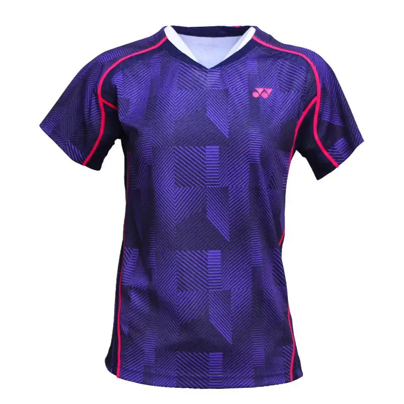 Новые футболки Yonex для бадминтона, дышащие удобные быстросохнущие женские футболки для фитнеса, женские спортивные футболки с коротким рукавом - Цвет: Лаванда